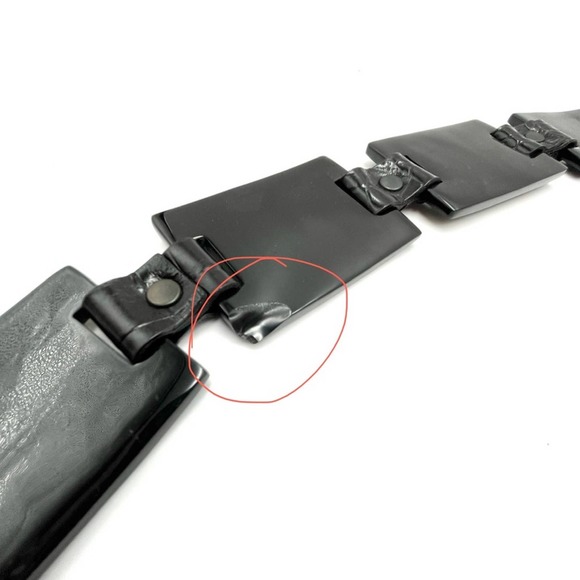 VINTAGE Belt Italian leather acrylic links euc - Picture 2 of 7